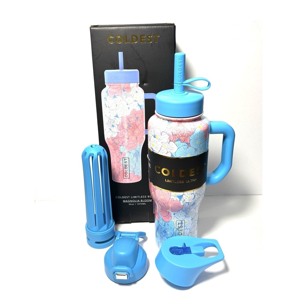 Coldest Limitless Ultra Magnolia Bloom 36oz Tumbler Bottle Limited Edition New